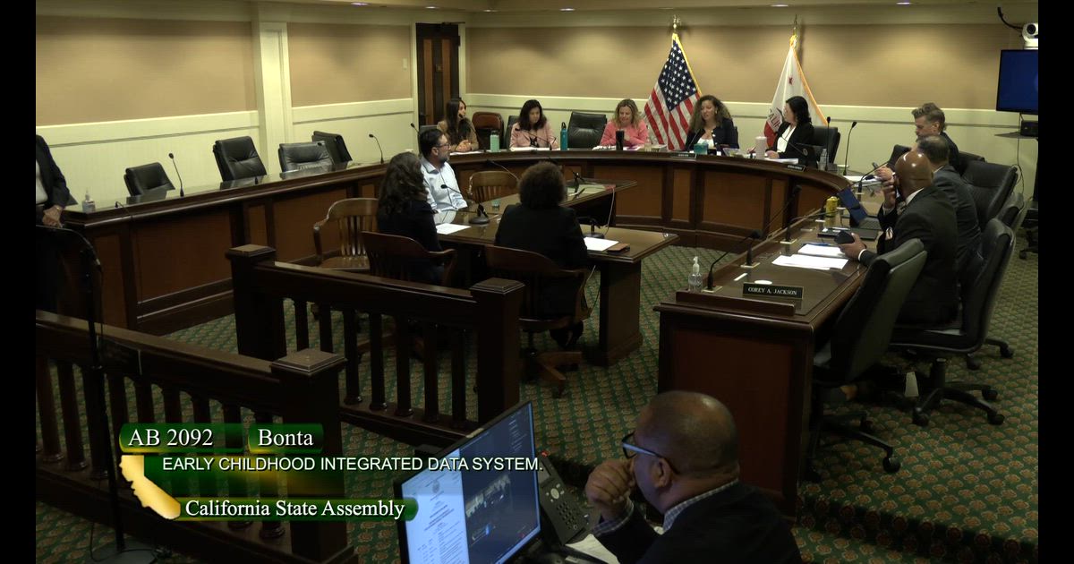 Hearing clip: CA: AB 2092: Bonta on childcare access (early learning data system)