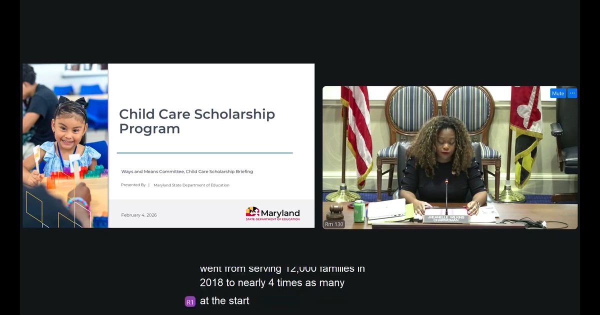 Hearing clip: MD: HB 1321: Chair Wilkins on expanding the Child Care Scholarship Program & easing the freeze for priority groups