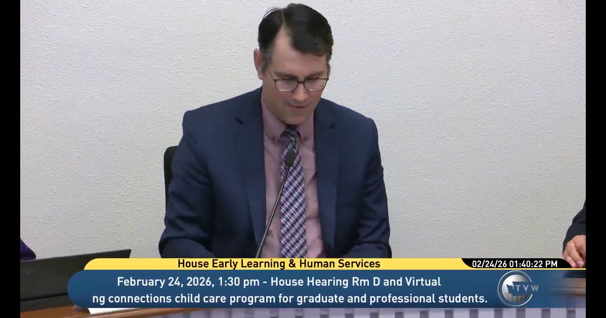 Hearing clip: WA: HB 1873: Student lobbyist on childcare access for grad families
