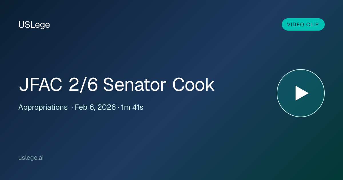 USLege - JFAC 2/6 Senator Cook