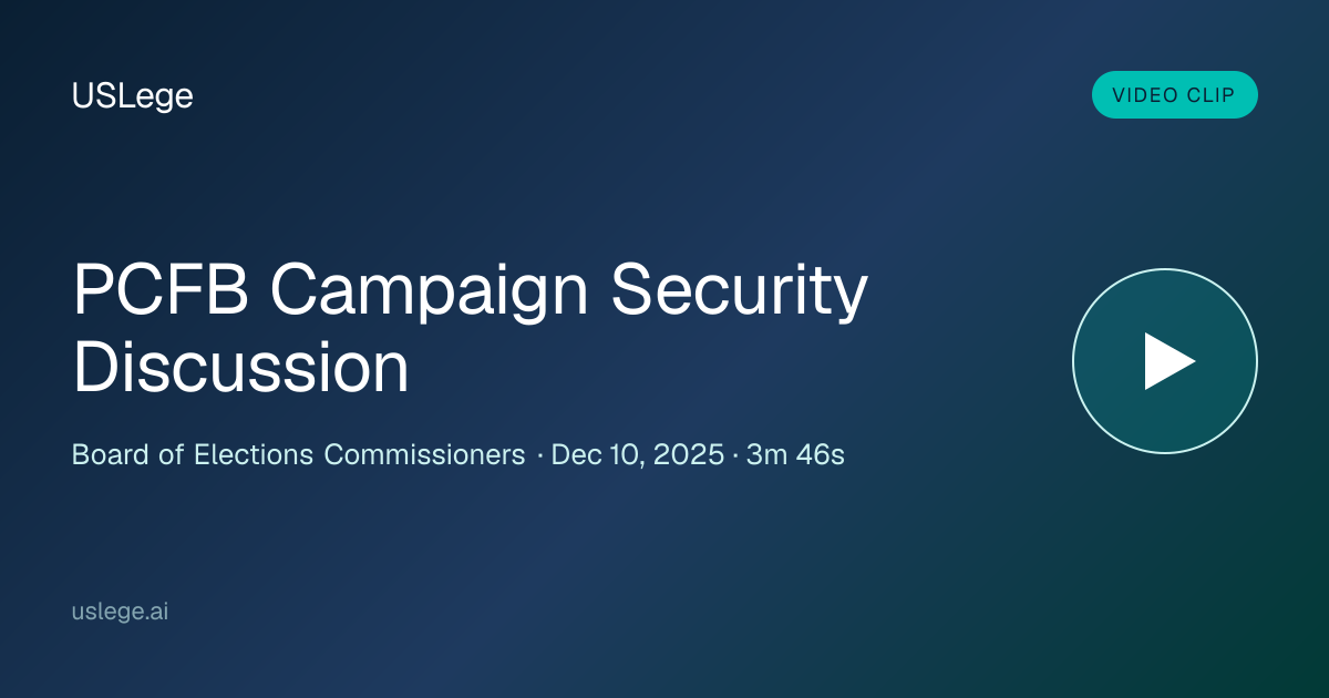 USLege - PCFB Campaign Security Discussion
